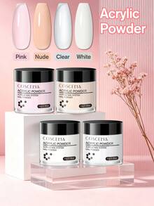 COSCELIA Acrylic Nail Kit Set - 30ml Acrylic Liquid Pink Clear Acrylic Powder Nail Forms & File For Nail Extension Complete Nail Extension - Multicolor - View 9
