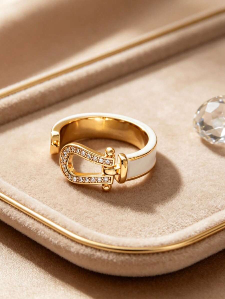 Cross-Border Hot-Selling New European & American Fashion Light Luxury Style Oil Drop Enamel Ring High-End Open Index Finger Ring - Oil-dripping Ring - View 1