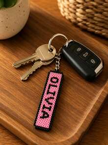 Customized Personalized Text/Name Car License Plate Keychain - Pixel Beads License Plate Design, Customizable Name Or Exclusive Information, Personalized Handmade Pixel Beads Style Pendant, Suitable As Backpack Charm, Luggage Tag Or Car Keyring, Pixel Beads Style, Perfect Gift For Drivers, Car Owners, Or For Graduation, Anniversary, Father's Day And Various Holidays - Multicolor - View 3