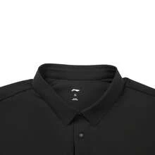 LI-NING Men's Fitness Quick-Dry Polo Shirt Moisture-Wicking Sun-Protective Casual Top APLW151 - Black - View 4