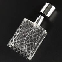 1PC 100ml/3.4oz Square Clear Glass Perfume Spray Bottle, Empty Refillable Fine Mist Atomizer, Large Capacity Portable Travel Fragrance Container - Clear - View 3