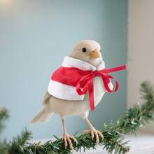 1 Set Cute Christmas Cape, Warm Windproof Outdoor Coat For Small Pets, Hamsters And Parrots, Suitable For Winter Walks, Includes Grooming Brush Set, Cozy Holiday Outfit - Multicolor - View 4