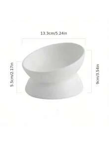 Non-Slip Tilted Ceramic Pet Bowl With Base, Suitable For Cats And Dogs, Reduces Neck Pressure, Improves Digestion, Cute Anti-Tip Ceramic Cat Food/Water Bowl, Suitable For Indoor Cats - 120ml - View 4