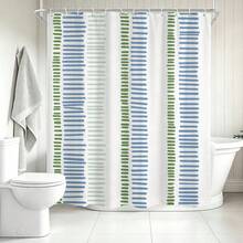 1 buah Tirai Mandi Motif Garis, Desain Minimalis, Tirai Mandi Tahan Air, Cocok untuk Sekat Bak Mandi, Dekorasi Kamar Mandi dan Aksesoris Kamar Mandi, Termasuk 12 Pengait, Hadiah Dekorasi Rumah - MultiWarna - View 6