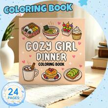 2027 New Coloring Book, 24 Pages Of Cute Minimalist Doodles, Suitable For Back To School Or New Year Gifts, Helps Relax And Reduce Stress, Suitable For Girls And Students, 7.9x7.9 Inches, Stationery - Cozy Girls' Dinner - View 9