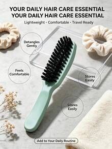 Teasing Bristle Hair Styling Brush, Back‑Combing Brush For Slicked‑Back Ponytail Braids Updos, Anti‑Static Hairdressing Tool To Smooth Flyaways For Daily Salon DIY Hairstyle - Multicolor - View 4