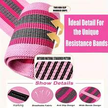 1pc/3pcs Set Leg And Hip Resistance Bands, Fabric Workout Loops For Yoga, Pilates, Home Exercise, Hip Strength Bands - Multicolor - View 5