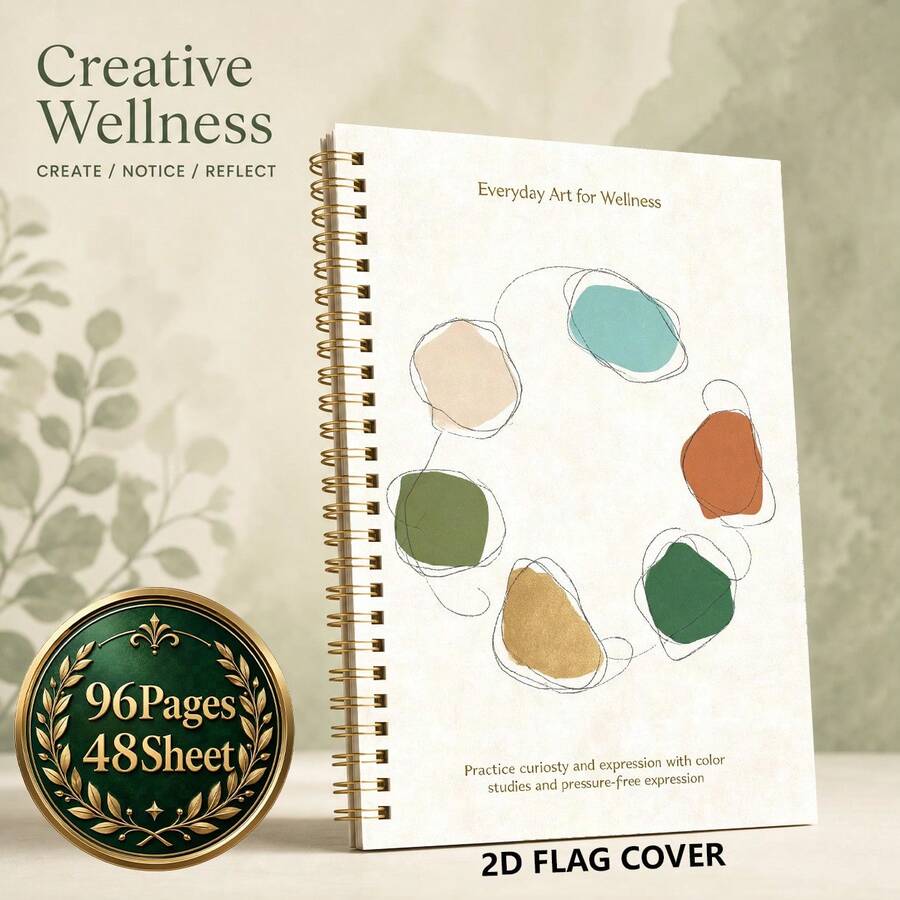 Creative Routine Workbook And Mindful Art Prompt Journal - Explore Artistic Choices With Observation, Color Mixing, Creative Challenges, And Personal Notes - For Curious Beginners And Hobby Artists - A5 - View 1