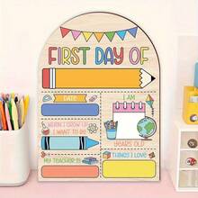 First Day Of School Wooden Sign - Colorful Classroom Decor, Back To School Gift, Teacher Appreciation Gift, Fun Educational Theme, Exclusive For Students And Parents, Suitable For Holidays - 1PC - View 1