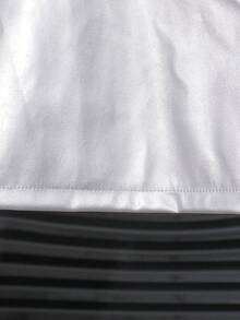 Tween Girl Fashion Solid Color Minimalist Casual Y2K Silver Lapel Long Sleeve Cropped Jacket Top - Silver - View 9