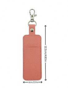 Custom Name Lipstick Keychain, Personalized PU Leather Lipstick Holder Strap, Portable Mini Lipstick Pouch, Customized Text Gift Suitable For Women And Girls - Multicolor - View 3