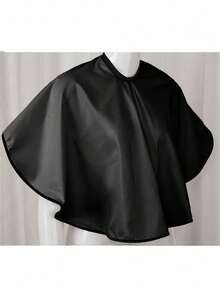 1pc Extra Large Steam Cape For Hair Dyeing & Perming, Waterproof Poncho, Disposable Hair Salon Tool - Black - View 2