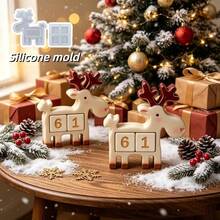 2pcs DIY Clay Mold Christmas 2-Piece Set Reindeer Calendar Block Silicone Mold Set, Resin Silicone, Home Decor, Handicrafts, Plaster Cement Mold, Reusable, Easy To Demold, Holiday, Birthday Gift. Silicone Mold For Casting. - Silicone Mold - View 4