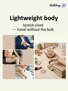 PinkSings Mini Massage Gun - Compact Handheld Muscle Massager With Percussive Deep Tissue Function, 4 Adjustable Vibration Frequencies & 5 Interchangeable Massage Heads - Portable Pocket Massage Gun, Suitable For Gym, Travel, Office - Gold - View 6