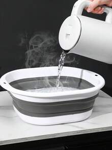 1pc Foldable Basin With Wrist Strap, Wash Basin/Vegetable Basin/Foot Basin, Easy To Clean, Lightweight And Foldable, Thickened Plastic Washing Bucket, Suitable For Foot Soaking, Laundry, Vegetable And Fruit Washing, Home, Dorm, Camping And Travel Use - Multicolor - View 11