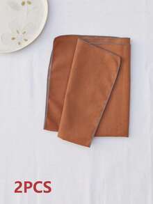 2/6/12pcs Exquisite Hemmed Napkins, Linen-Like Texture, Natural Drape, Suitable For Table Setting, Enhance Home Atmosphere, Practical And Decorative - Burnt Orange - View 6