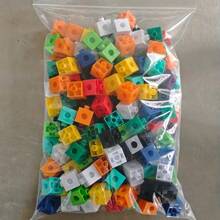 50/100/200pcs Square Building Blocks Kindergarten Children Educational Puzzle Toys, Random Square Blocks, Cube Math Teaching Aid, Interlocking Plastic Puzzle Blocks, Suitable For Preschool Education Toys, Suitable For Children 3 Years And Above, Birthday Gift, Holiday Gift, Halloween/Christmas Gift For Kids - Multicolor - View 15