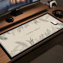 1pc Large Vintage French Botanical Mouse Pad / Waterproof Desk Mat. Stunning Large Mouse Pad Featuring A Pink-And-Blue Gradient Ocean Wave Design; Rectangular Keyboard Mat Suitable For Back-To-School Dorms, Classrooms, And Gaming Setups. - Mouse Pad - View 5