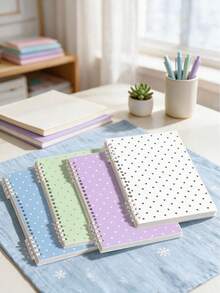 A 120-Page Heart-Shaped Simple Snap Notebook With Dotted Patterns, A5 Size With Horizontal Lines, Water-Resistant, Pages Can Be Detached. A Portable Notebook For Students. (Snap Fasteners Need To Be Installed By Yourself) - A5 - View 2