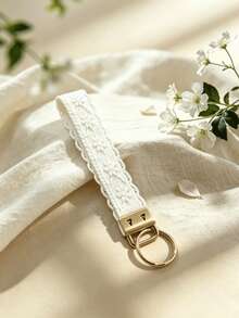 1pc Bag Charm, Wallet Pendant, Keychain, Tote Bag Accessory, Lanyard, Suitable For Women Girls Daily School Outfit Festival - White Lace - View 6