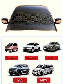 Practical Car Windshield Snow Cover With Rearview Mirror Pocket And Fixing Straps, Prevents Frost And Ice Buildup, Blocks Snow And Cold, Foldable Car Windshield Protector, Suitable For Sedan, SUV, MPV, For Winter Outdoor Parking, Cold Weather And Snowy Days - Multicolor - View 8