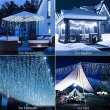 Wave & Flat Dual-Style LED Icicle Lights, 8 Dynamic Lighting Modes With Free Control, Multiple Length And Width Options, Comes With Independent Battery Control Box, No Fixed Outlet Needed, Flexible Hanging And Placement, Easily Create Dreamy Night Scenes With Rich And Varied Flowing Light Effects - Battery-powered Fairy Lights - View 6