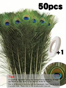 Bulk Peacock Feathers, DIY Decoration, Artificial Peacock Feather Decorative Vase, Craft Vase, Wedding Home Party Christmas Decoration - Multicolor - View 14