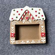 Wooden Creative Gingerbread House Photo Frame Handmade Decorative Picture Frame Desktop Ornament Christmas House - A - View 5