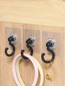 1/4/5/8pcs 360° Rotatable Self-Adhesive Ceiling Hooks, Strong Load-Bearing, No Drilling Installation, Suitable For Wind Chimes, Hanging Plants, Lamps, Home Decor, Sunshade Nets, Mosquito Nets, Multi-Purpose Wall Hooks For Home, Kitchen, Bathroom - Multicolor - View 10