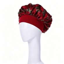 YPGVUO 3pcs Butterfly Print Satin Bonnet Set, Loose Elastic Band Soft Sleep Cap, Anti-Frizz Night Hair Care Cap, Suitable For Curly Long Hair Home Night Use - 3pcs Wine Red Navy Blue Black Butterfly - View 14