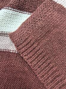 Women Casual Multi Color Fall Striped Knit Cardigan, Long Sleeve Open Front Loose Midi Daily Outerwear - Multicolor - View 8