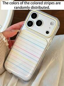 Cute Colorful Stripes Pattern Phone Case Compatible With IPhone 18 Pro Max 18 Pro 17 Pro Max 17 Pro 17 16 Pro Max 16 Pro 16 15 14 13 Pro Max Y2K Simple Lovely Soft Clear Camera Protection Shockproof Back - White - View 6