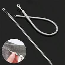 5pcs Spring-Loaded Flexible Drawstring Replacement Tool | 2-In-1 Elastic Band Threader, Suitable For Pants, Sweatshirts And Skirts | Home Essential Set, Includes Threader, No-Sewing DIY Helper | Suitable As Christmas Gift For Women (Steel Spring, Bendable Guide Head), Available In 5pcs Or 1pc Set - Stainless Steel - View 8