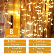 Lampu Tirai LED Bentuk Es yang Dioperasikan dengan Baterai, 8 Mode Pencahayaan yang Dapat Diatur, Berbagai Ukuran dan Spesifikasi, Tersedia Gaya Datar dan Bergelombang, Rangkaian Lampu Lembut dan Terang dengan Efek Pencahayaan yang Kaya dan Beragam, Dilengkapi dengan Pengontrol Multifungsi untuk Beralih dengan Mudah antara Berkedip, Gradien, Menyala Terus Menerus, dan Efek Pencahayaan Lainnya, Cocok untuk Menciptakan Suasana di Area Luas, Dekorasi Pencahayaan Populer untuk Atap Rumah Natal, Latar Belakang Pesta Halloween, Dapat Digantung di Atap, Balkon, Tempat Pernikahan - Kotak baterai, lampu bar es - View 4
