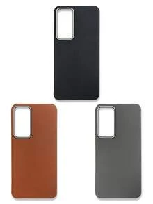 1 Set 3pcs Solid Color Lychee Texture Faux Leather Large Window Phone Case Covers, Black / Caramel Brown / Premium Gray Minimalist Solid Color Leather Texture Full Coverage Protective Shell, Raised Camera Frame Anti-Drop Anti-Slip Soft Shell, Business Commute Premium Style, Autumn/Winter Bestselling Phone Case, Suitable For Personal Use, Birthday Gift Choice; Compatible With IPhone Case & Galaxy Case, Compatible With IPhone 17/17 Pro/17 Pro Max - Multicolor - View 33