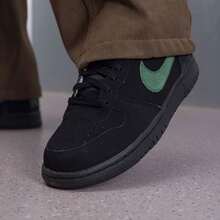 Nike Big Lux Comfortable Soft Breathable Durable Lightweight Retro Low-Top Sneakers Men's - Black and Green - View 3