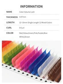 16 Rows Macaron Colorful Eyelash Extensions, 8 Colors Rainbow Faux Mink Single Lash, Soft Classic Voluminous Eyelash Tray, Suitable For Salon Lash Artists, Cluster Lashes, Cluster False Eyelashes, Professional Eyelash Extension Supplies, Winky Beauty - D - View 9