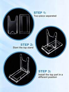 1/3/6/10pcs Transparent Acrylic Display Stand, Adjustable Book And Wallet Holder With Sturdy Base, PMMA Material, Suitable For Home Office, Party Decoration And Retail Scenarios, Fashionable Design, Solid Structure - Multicolor - View 5
