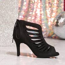 1 Pair Solid Color Nightclub Style Non-Woven Fabric Rhinestone Party All Season - Black - View 5