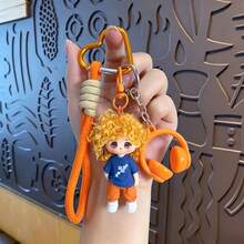 Cartoon Curly Hair Doll Keychain Pendant Cool Couple Character Charm Cute Bag Hanging Chain Creative Small Gift 1pc/2pcs,Purse Charms - Multicolor - View 18