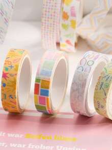 5 Rolls/Box Creative Glitter Washi Tape, Beautiful Decorative Tape For Making Handbook And Scrapbooks, Exquisitely Packaged Gift Box Decorative Tape - Multicolor - View 6