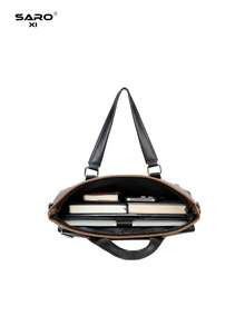 saroxi 1pc Men's Briefcase Crossbody Bag, Handheld Classic Large Capacity Laptop Bag With Compartments For Documents And Office Supplies, Business Commute, Suitable For Work, Minimalist Style, Gift For Men - Multicolor - View 11