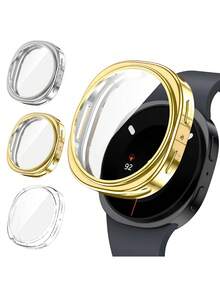3 Packs Soft Electroplated Case With Screen Protector Full Coverage Bumper Shell Cover Compatible With Samsung Galaxy Watch 8/9 40mm 44mm TPU Ultra-Thin Cover Shockproof Scratch-Resistant Anti-Collision Screen Protector Galaxy Watch 8 9 Protective Case Classic 44mm 40mm Sports Accessories Watch 9 Watch 8 Men Women - Full Coverage Shell - View 22