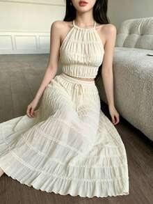Women Two-Piece Outfits - Apricot - View 3