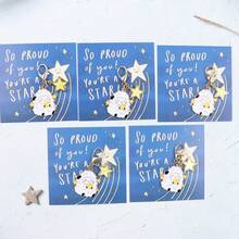 3pcs/5pcs Star Sheep Keychain With "So Proud Of You" Greeting Card, Perfect As New Year Gift For Friends, Family, Classmates, Colleagues, Birthday, Party, Holiday Small Pendant - Multicolor - View 3