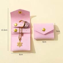 1 buah/5 buah Tas Penyimpanan Perhiasan Gulung, Tas Gulung Perhiasan Mini Ultra Kecil, Tas Penyimpanan Anting Cincin Kalung, Tas Penyimpanan Perhiasan Rumah Tangga - MultiWarna - View 45