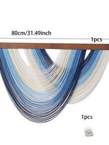 1pc Handmade Bohemian Style Woven Macrame Wall Hanging Tapestry, Wave Line Decor, Suitable For Living Room, Bedroom, Office, Minimalist Decoration, Modern Design - Multicolor 2 - View 14