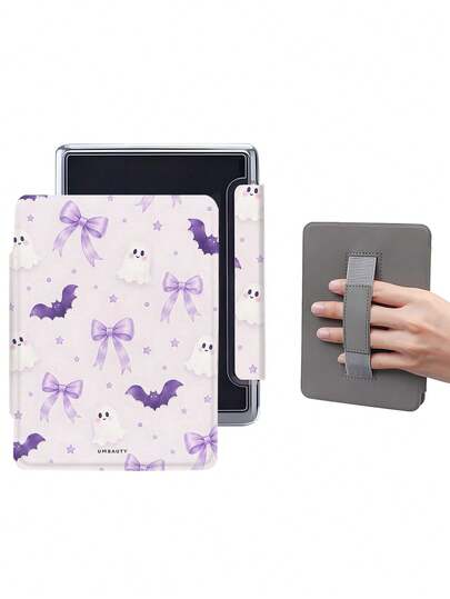 UMBAUTY Halloween Purple Bat Pattern Kindle Protective Case, Magnetic Shockproof E-Reader Cover, Lightweight Shell With Hand Strap, Suitable For Cool Girl Book Lovers As Valentine's Day, Christmas, Birthday, Graduation And Summer Holiday Gift, Compatible With Kindle Paperwhite 10 2018/11 2021/12 2024, Colorsoft/Kids/Signature Edition, Kindle 10 2019/11 2022/11