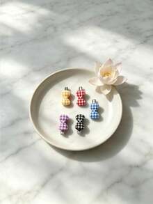 5pcs Colorful Plaid Bow Hair Clips, Sweet Bangs Clips For Women, Non-Damaging Side Hair Accessories - Multicolor - View 2