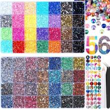 56 Colors Nail Art Rhinestones, 3mm Flat Back Glass Diamonds With - Multicolor - View 7